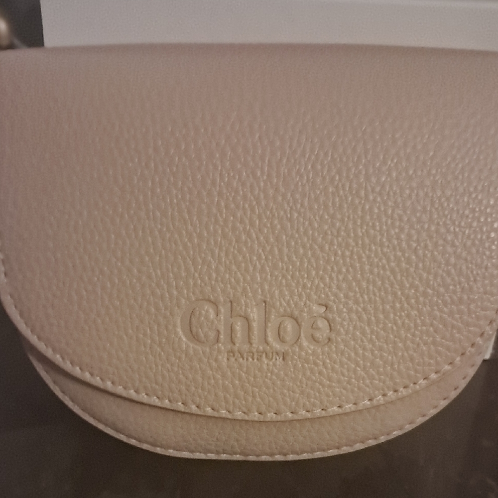 Tan Chloé Parfume with Textured Leather Finish
